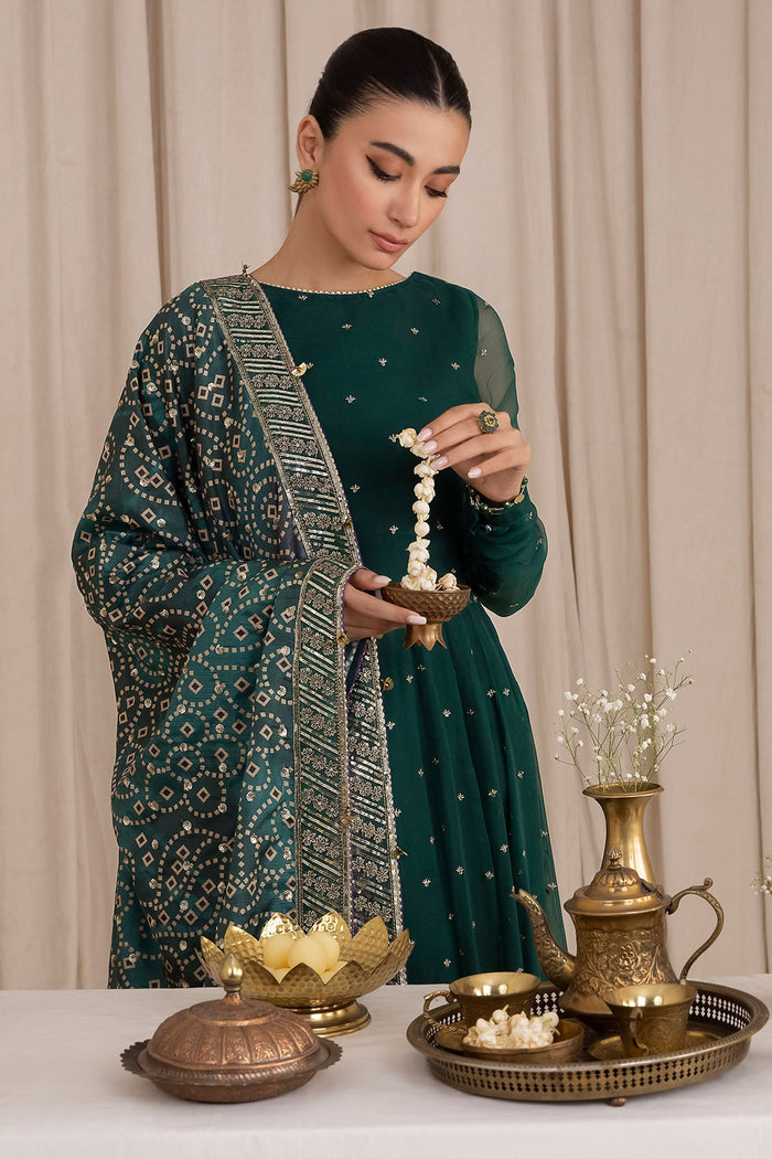 Jazmin Wedding Formal Embroidered Chiffon Unstitched 3Pc Suit UC-3016