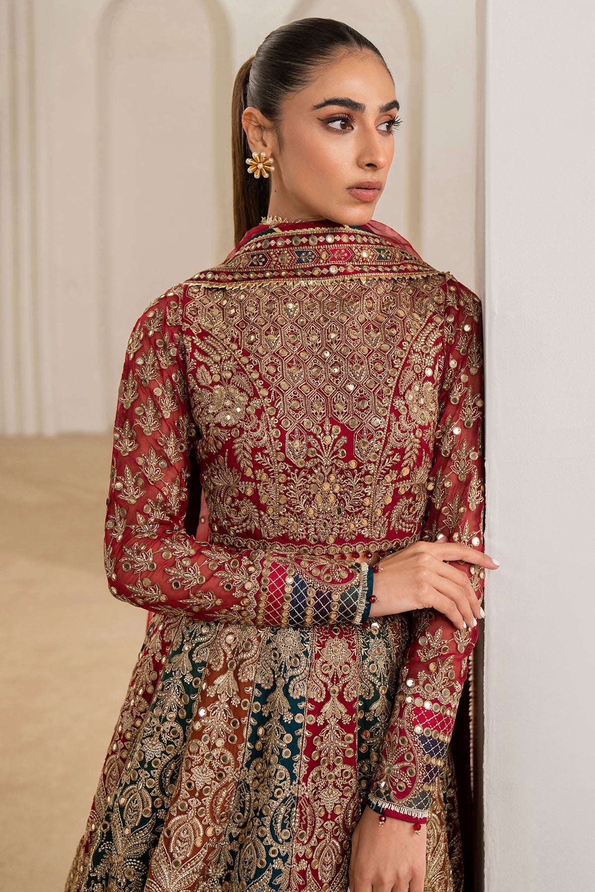 Jazmin Wedding Formal Embroidered Chiffon Unstitched 3Pc Suit UC-3025