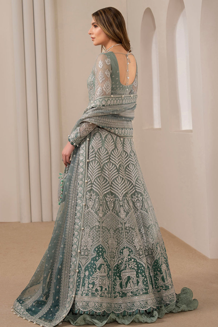 Jazmin Wedding Formal Embroidered Chiffon Unstitched 3Pc Suit UC-3026