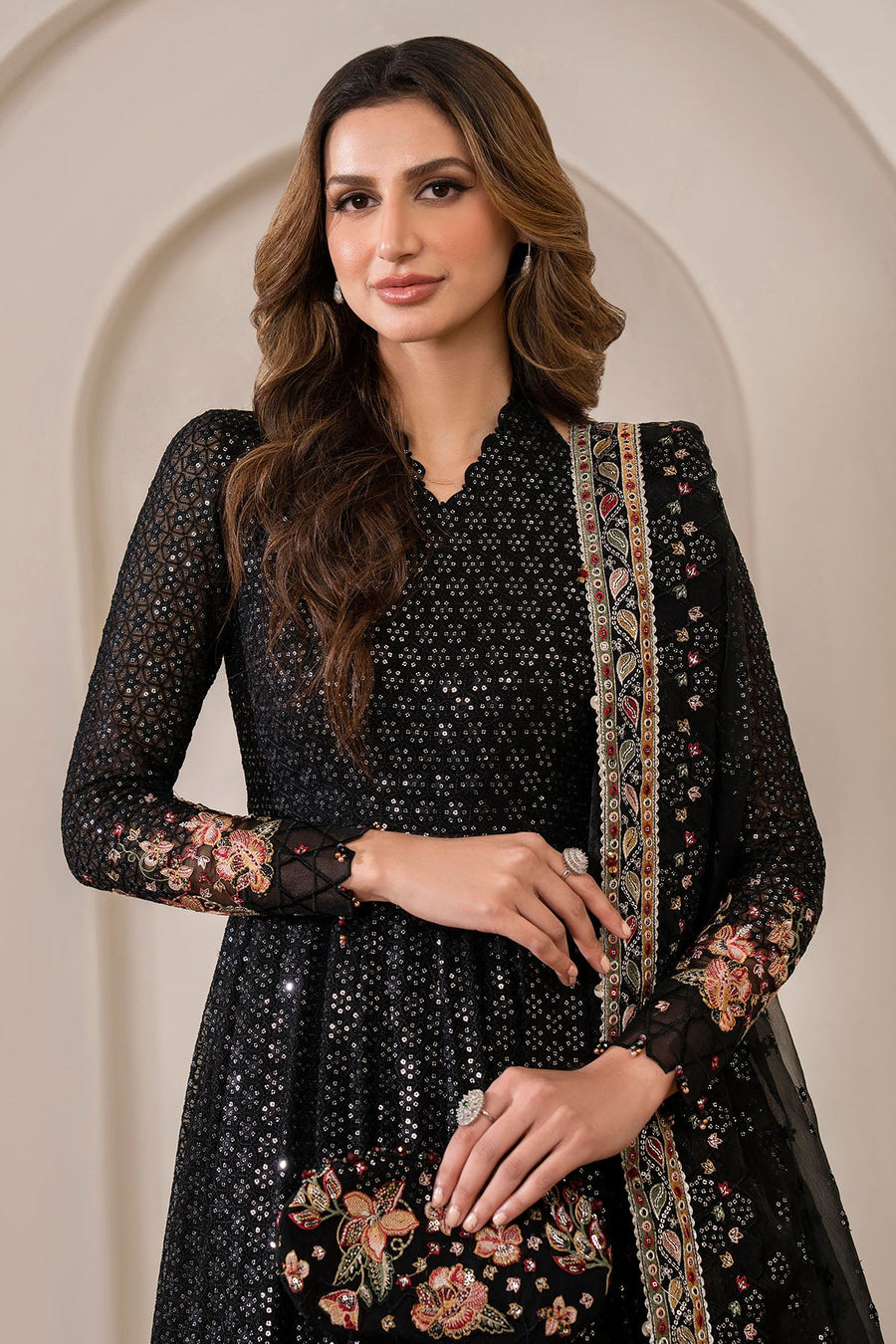 Jazmin Wedding Formal Embroidered Chiffon Unstitched 3Pc Suit UC-3029