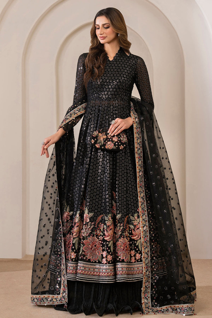 Jazmin Wedding Formal Embroidered Chiffon Unstitched 3Pc Suit UC-3029