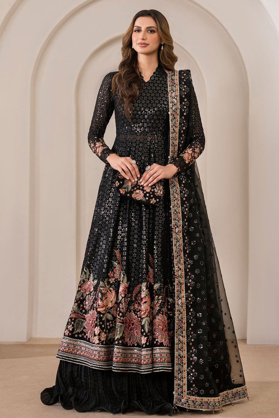 Jazmin Wedding Formal Embroidered Chiffon Unstitched 3Pc Suit UC-3029