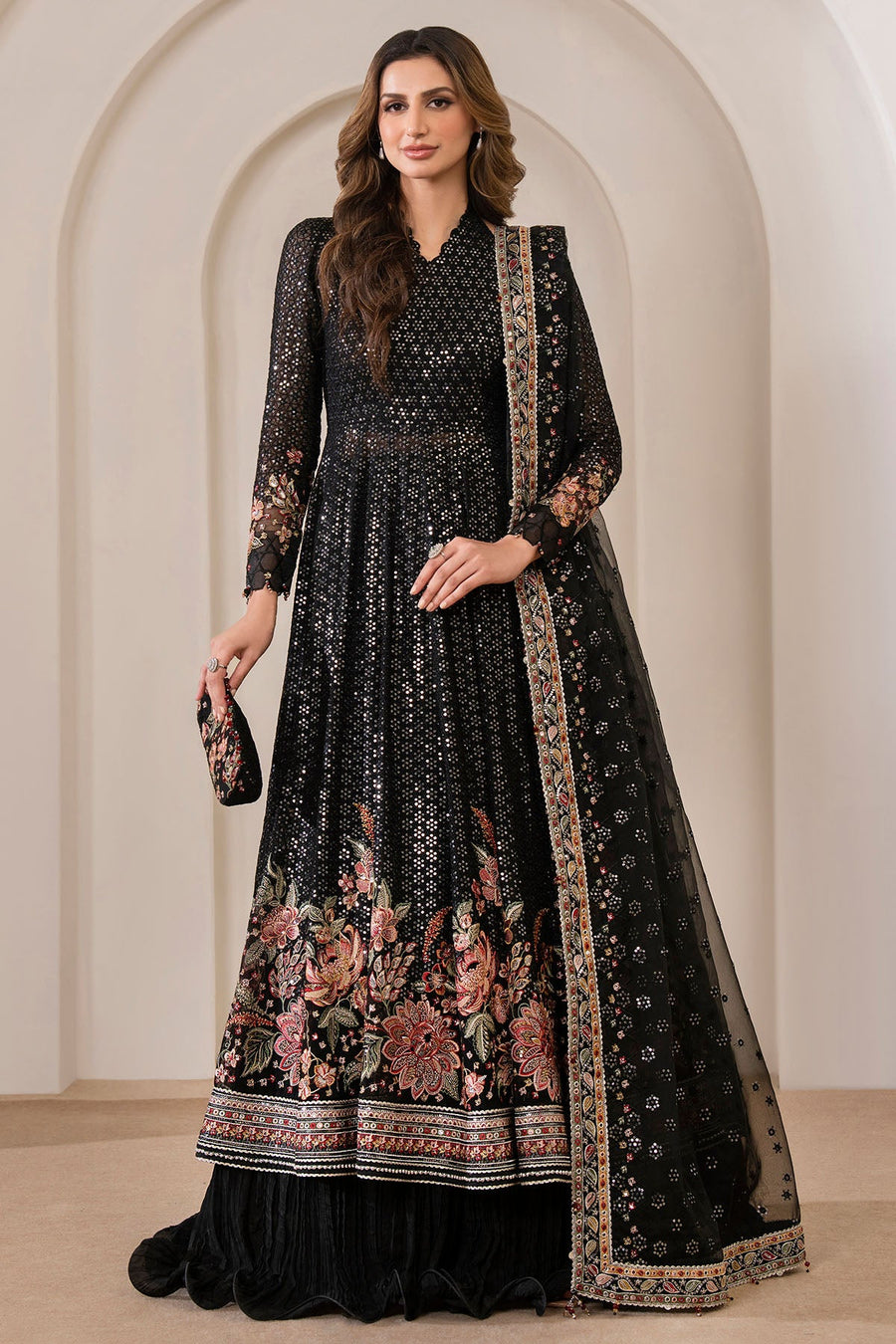 Jazmin Wedding Formal Embroidered Chiffon Unstitched 3Pc Suit UC-3029