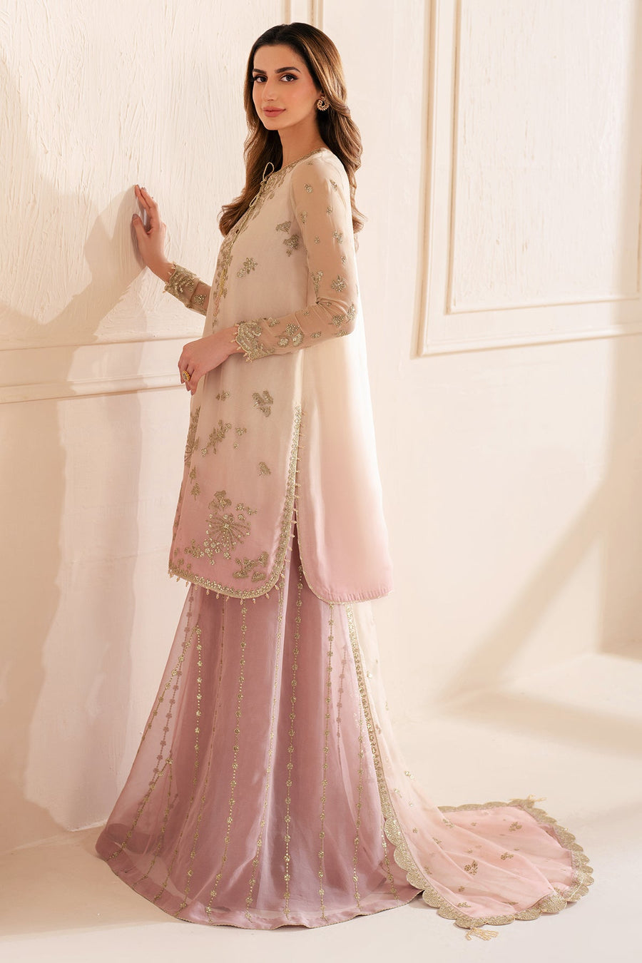 Jazmin Wedding Formal Embroidered Chiffon Unstitched 3Pc Suit UC-3067