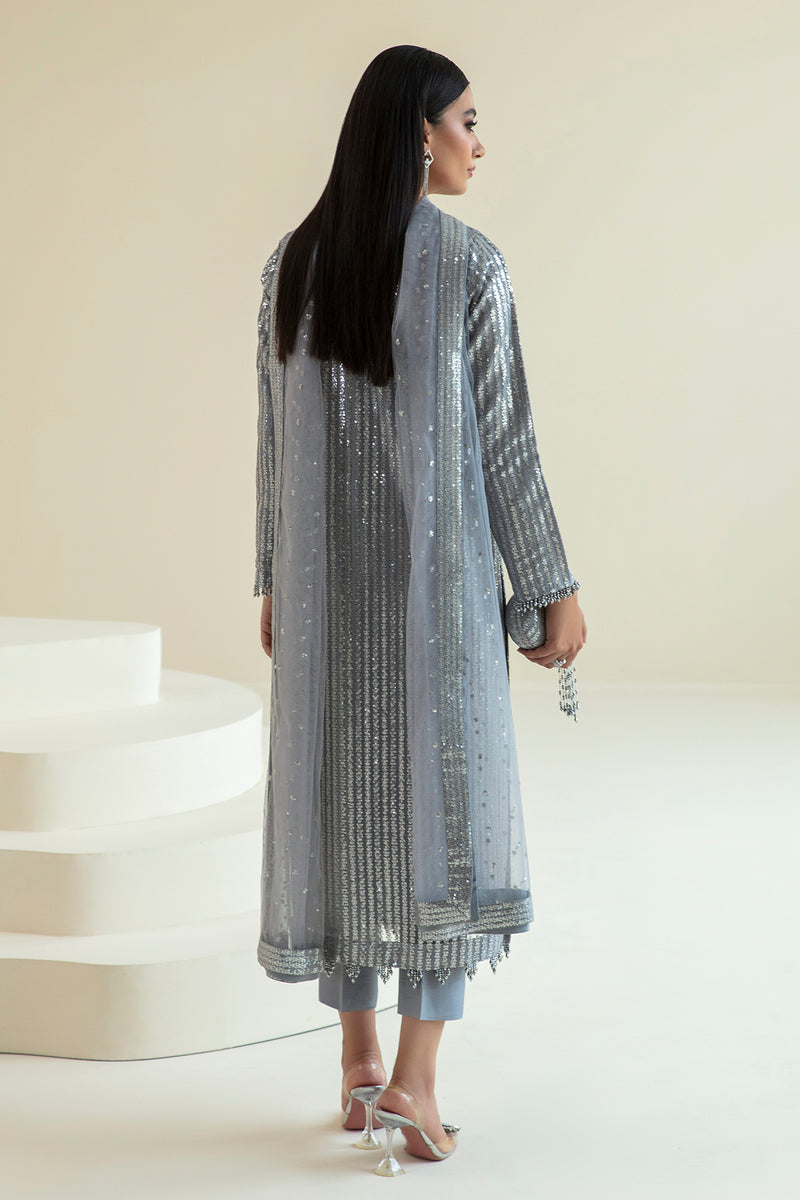 Baroque Exclusive Formal Embroidered Sequence Net Unstitched 3Pc UF-383