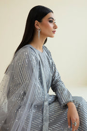 Baroque Exclusive Formal Embroidered Sequence Net Unstitched 3Pc UF-383