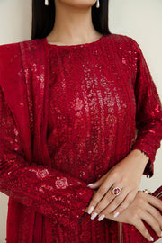 Baroque Exclusive Formal Embroidered Sequence Net Unstitched 3Pc UF-385