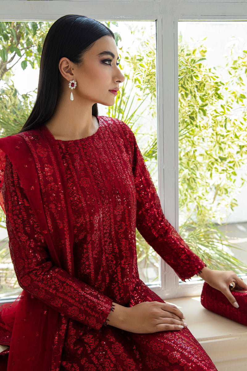 Baroque Exclusive Formal Embroidered Sequence Net Unstitched 3Pc UF-385
