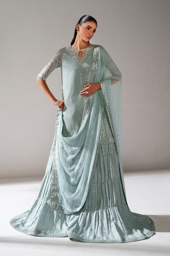 Baroque Exclusive Formal Embroidered Chiffon Unstitched 3Pc Suit UF-4389