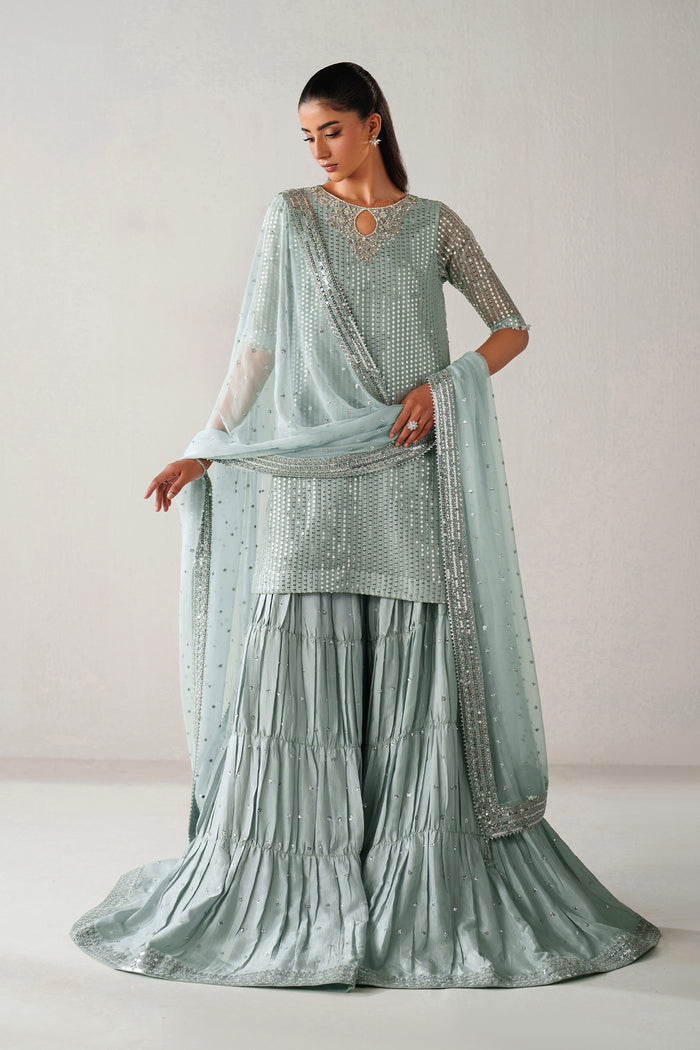 Baroque Exclusive Formal Embroidered Chiffon Unstitched 3Pc Suit UF-4389
