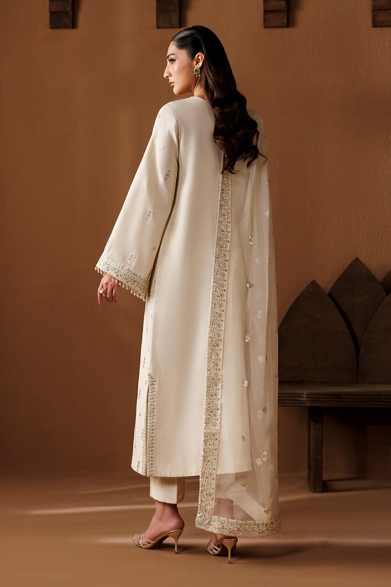 Baroque Exclusive Formal Embroidered Raw Silk Unstitched 3Pc Suit UF-4434