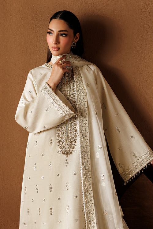 Baroque Exclusive Formal Embroidered Raw Silk Unstitched 3Pc Suit UF-4434