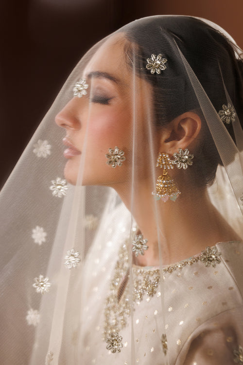 Baroque Exclusive Formal Embroidered Zari Chiffon Unstitched 3Pc Suit UF-4435