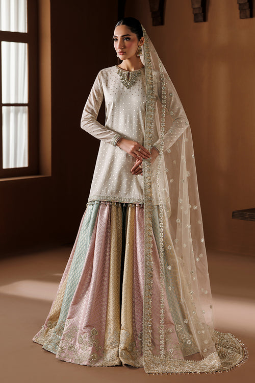 Baroque Exclusive Formal Embroidered Zari Chiffon Unstitched 3Pc Suit UF-4435