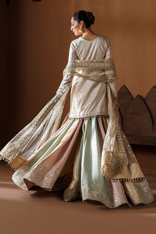 Baroque Exclusive Formal Embroidered Zari Chiffon Unstitched 3Pc Suit UF-4435