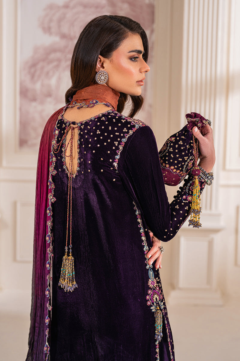 Baroque Exclusive Formal Embroidered Velvet Unstitched 3Pc Suit UF-748