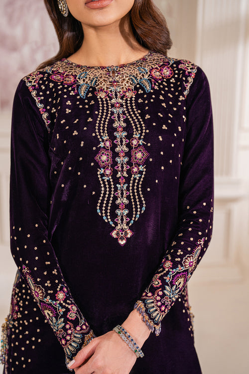 Baroque Exclusive Formal Embroidered Velvet Unstitched 3Pc Suit UF-748