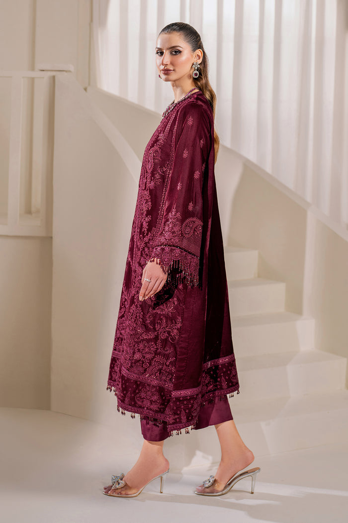 Baroque Exclusive Formal Embroidered Velvet Unstitched 3Pc Suit UF-758