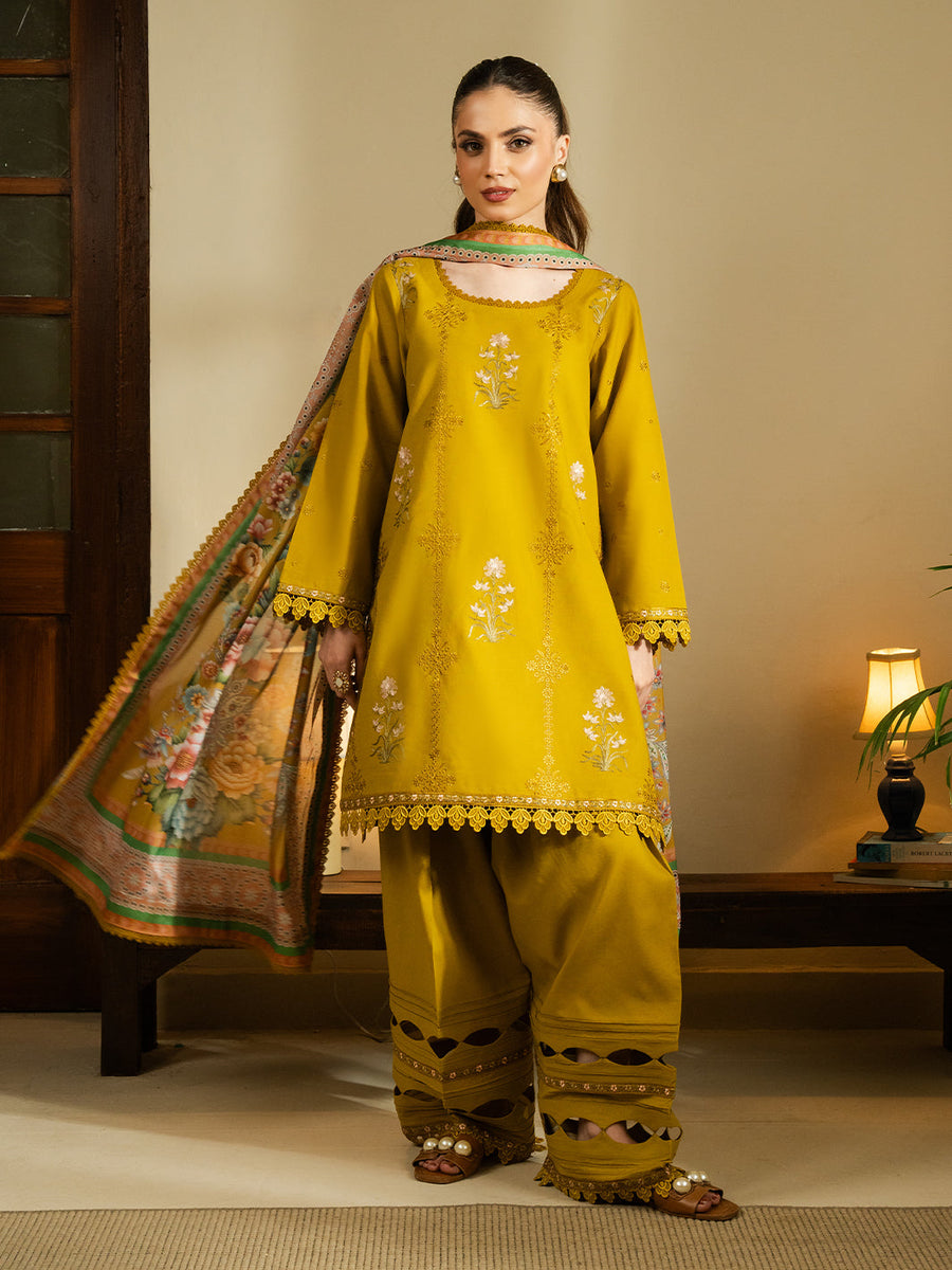 Faiza Faisal Embroidered Summer Lawn Unstitched 3Pc Suit - UMARA