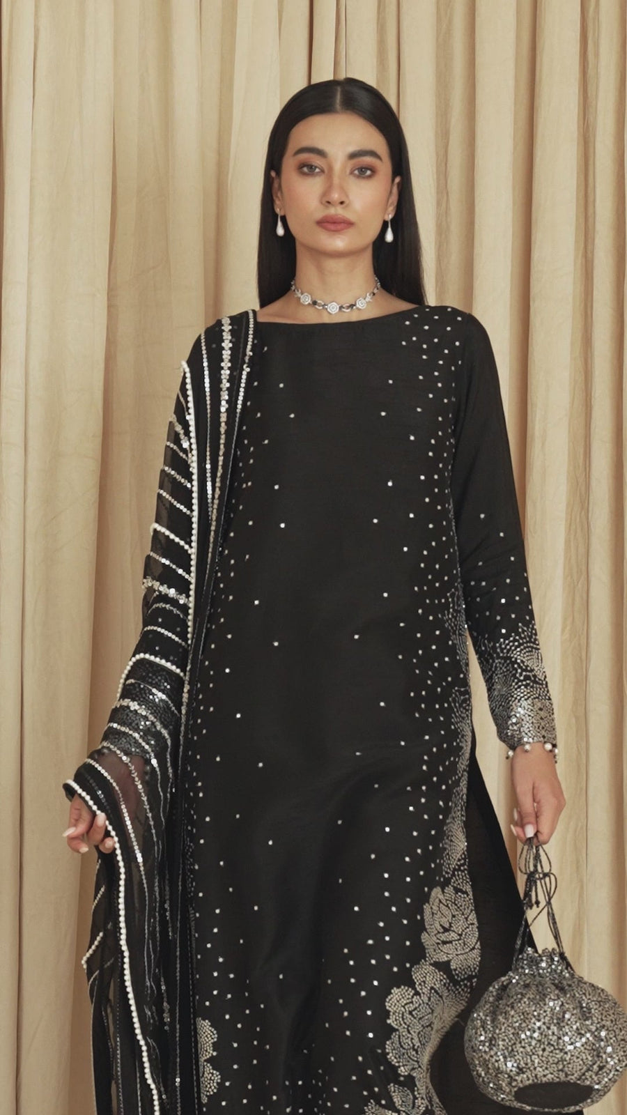 Jazmin Embroidered Korean Raw Silk Unstitched 3Pc Suit UR-7001