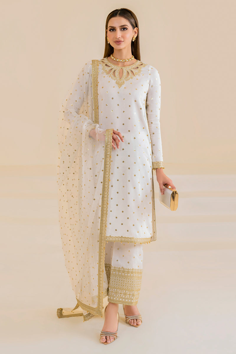 Jazmin Premium Embroidered Raw Silk Unstitched 3Pc Suit UR-7020