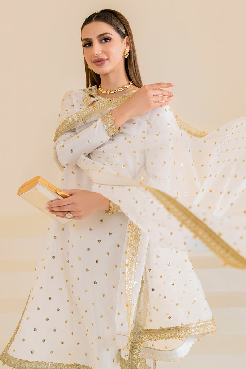 Jazmin Premium Embroidered Raw Silk Unstitched 3Pc Suit UR-7020