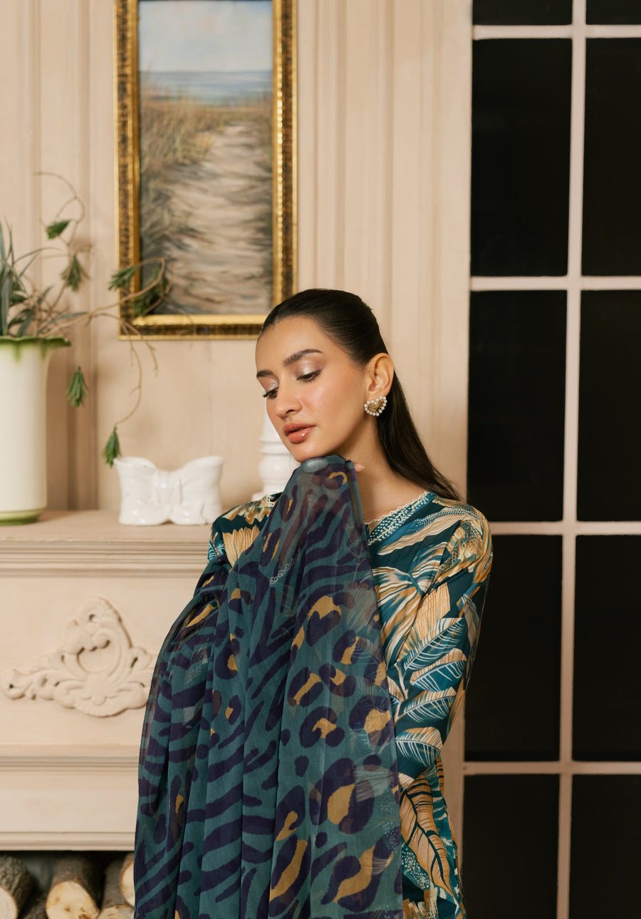 Feathers Dewdrop Unstitched Digital Printed Lawn 3Pc Suit URZEL-FT460