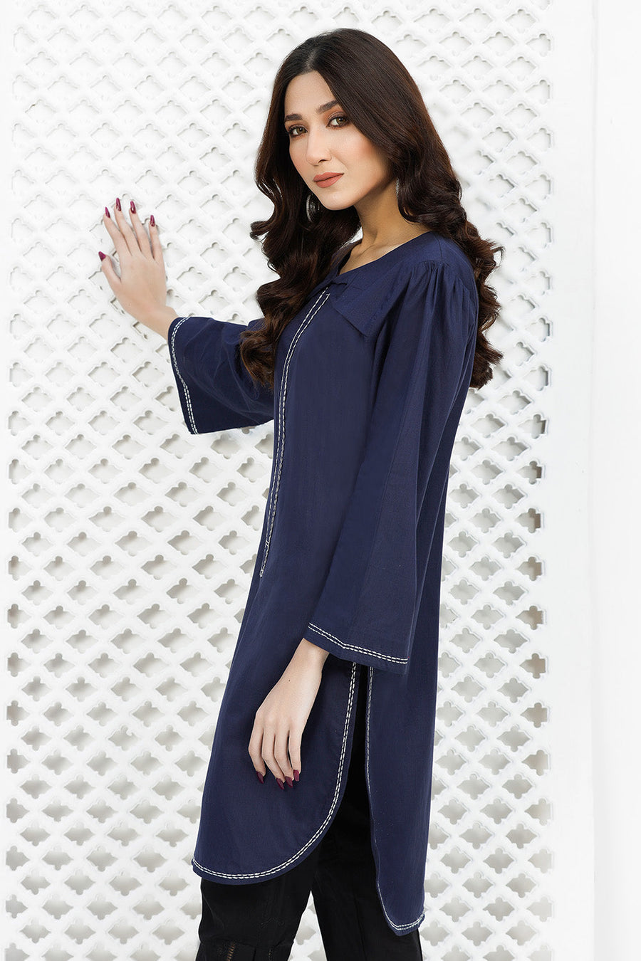 Safwa Embroidered Pret Lawn 1Pc Shirt 2301-12-DE