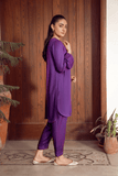 La Rosaa Basics Embroidered Self Cotton Lawn Stitched 2Pc Suit LRB24-01 Kaia