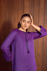 La Rosaa Basics Embroidered Self Cotton Lawn Stitched 2Pc Suit LRB24-01 Kaia