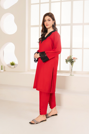 La Rosaa Akgalleria Stitched Cotton Lawn 2Pc Suit - Tulip