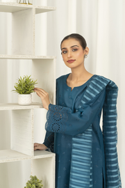 La Rosaa Akgalleria Cotton Lawn Stitched 3Pc Suit - Either