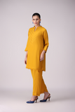 La Rosaa Basics Embroidered Georgette Stitched 2Pc Suit LRSAB24-05 Marigold