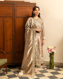 Mushq Sunehri Ramsha Edit Lama Silk Stitched 3Pc Suit - Uswah