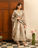 Mushq Sunehri Ramsha Edit Lama Silk Stitched 3Pc Suit - Uswah