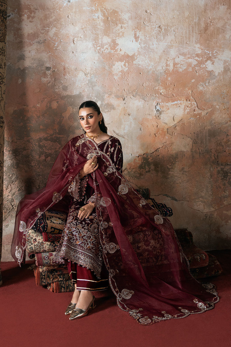 Ramsha Velvet Vol-07 Unstitched Embroidered 3Pc Suit V-701