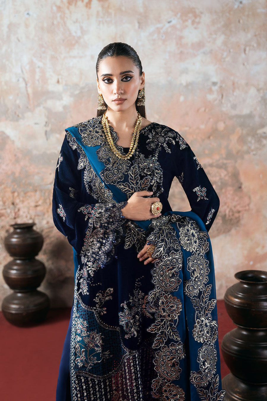 Ramsha Velvet Vol-07 Unstitched Embroidered 3Pc Suit V-703