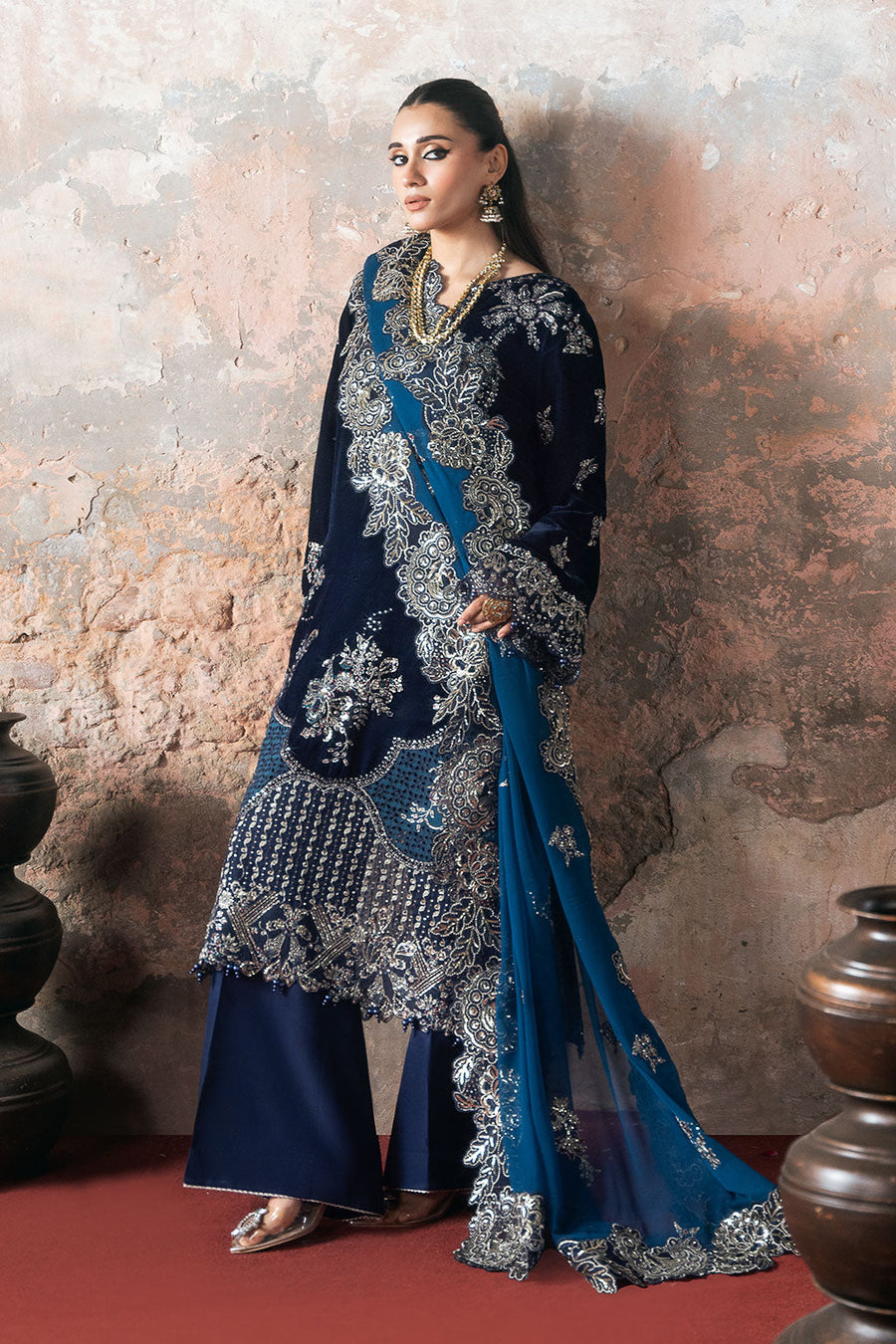 Ramsha Velvet Vol-07 Unstitched Embroidered 3Pc Suit V-703