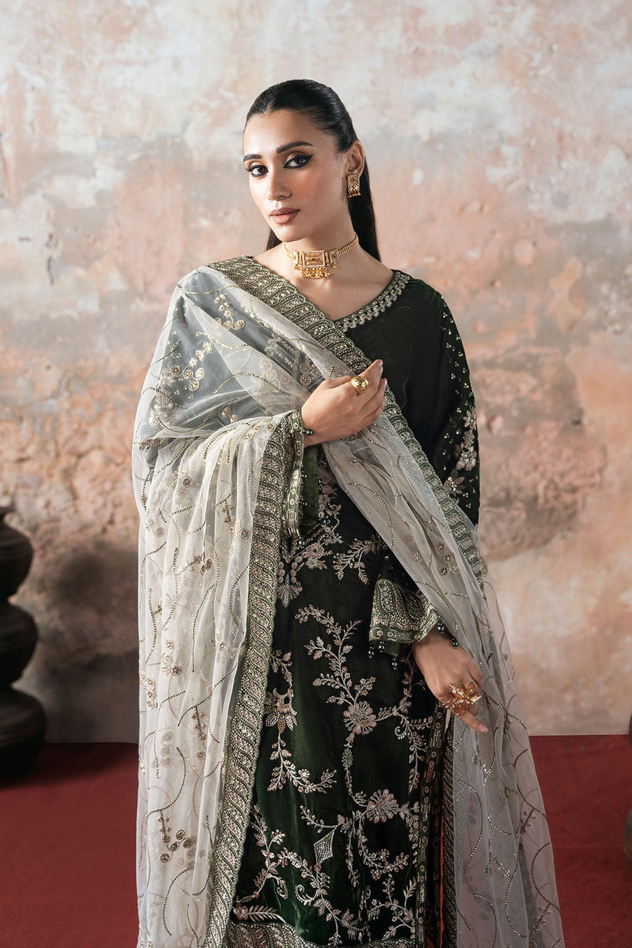 Ramsha Velvet Vol-07 Unstitched Embroidered 3Pc Suit V-705