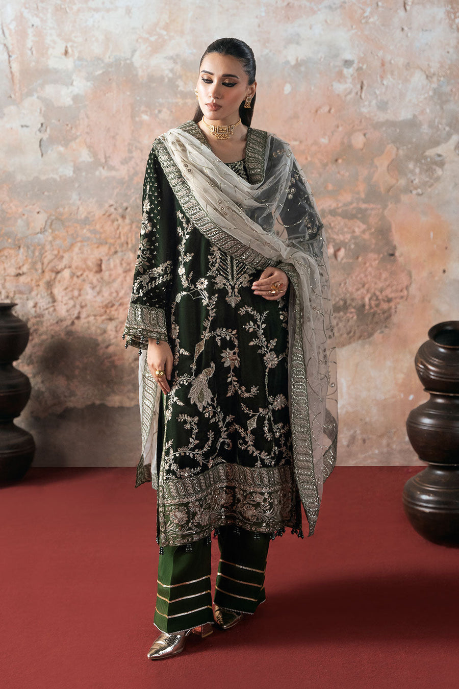 Ramsha Velvet Vol-07 Unstitched Embroidered 3Pc Suit V-705