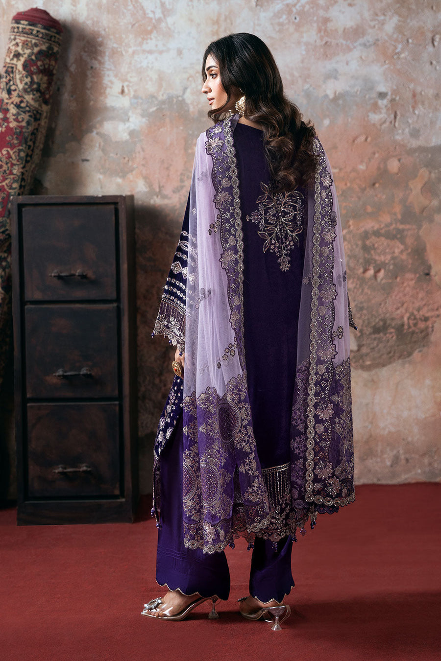 Ramsha Velvet Vol-07 Unstitched Embroidered 3Pc Suit V-708