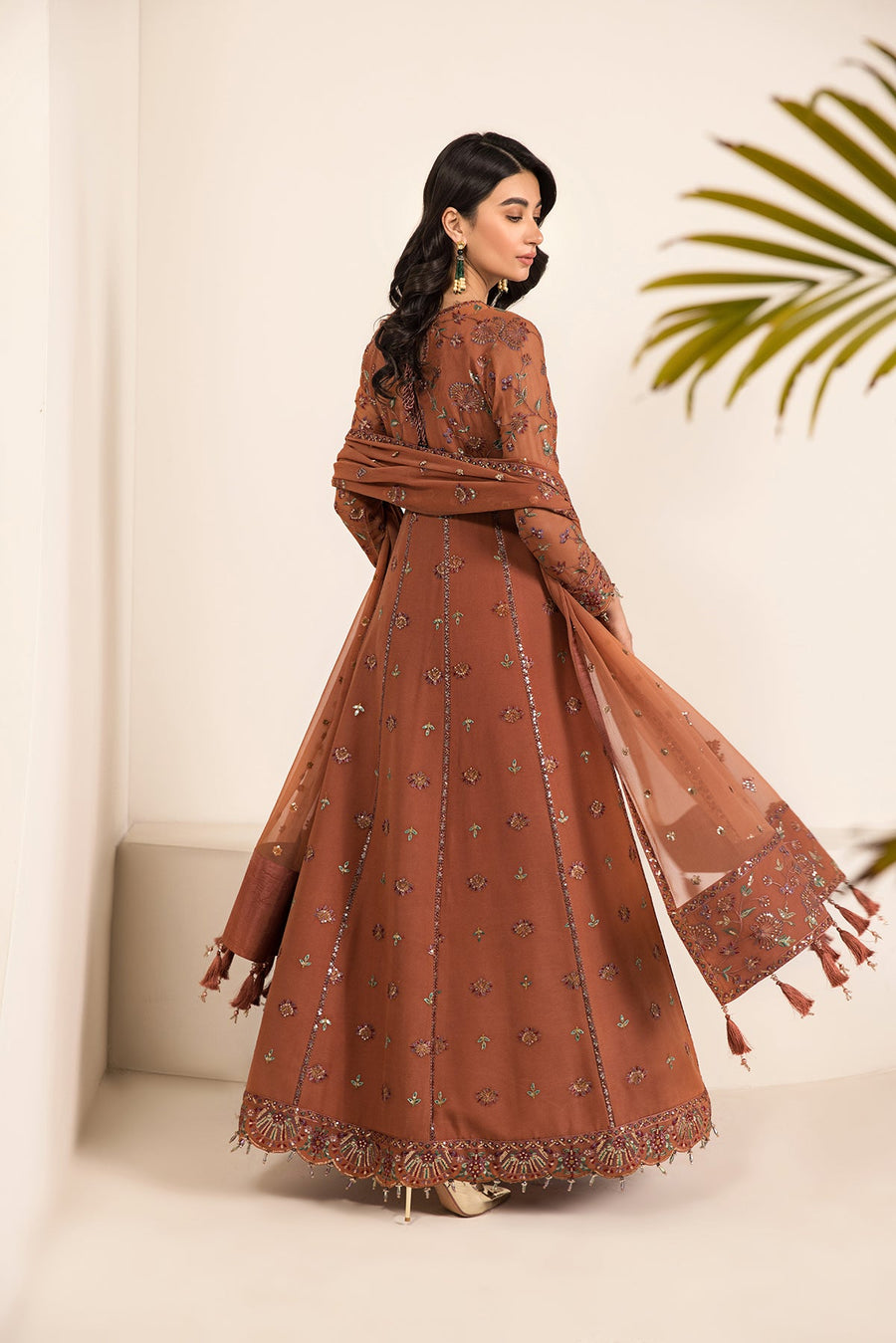 Alizeh Fashion Lamhay Festive Embroidered Chiffon 3Pc Suit V15D06 - Arzou