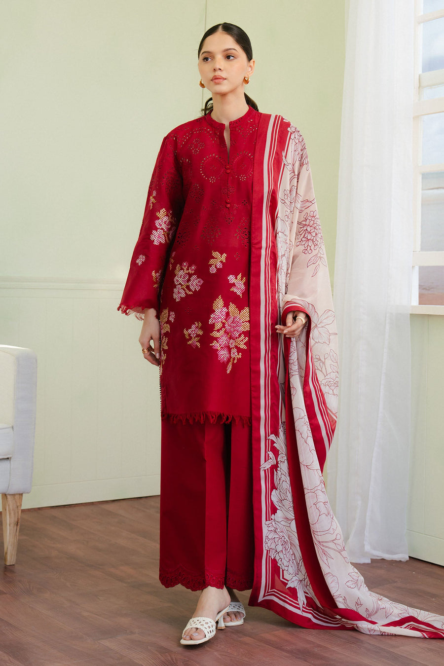 Coco by Zara Shahjahan Embroidered Lawn Unstitched 3Pc Suit D-06A VALI