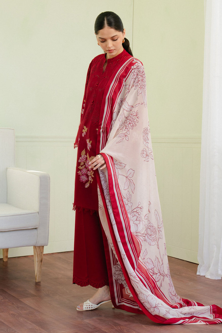Coco by Zara Shahjahan Embroidered Lawn Unstitched 3Pc Suit D-06A VALI
