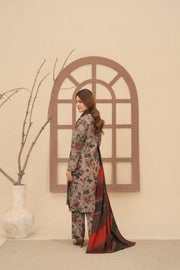 Feathers Digital Printed Dhanak Unstitched 3Pc Suit VELIE-FT635