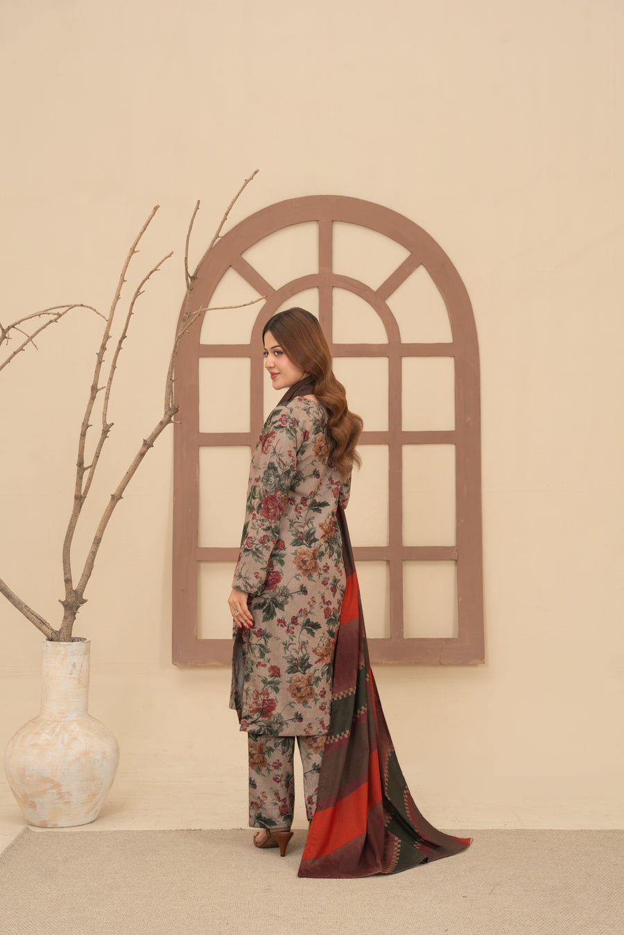 Feathers Digital Printed Dhanak Unstitched 3Pc Suit VELIE-FT635