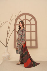 Feathers Digital Printed Dhanak Unstitched 3Pc Suit VELIE-FT635