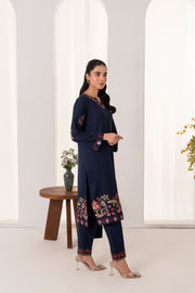 Feathers Fully Embroidered Dhanak Unstitched 3Pc Suit VELREN-FT545