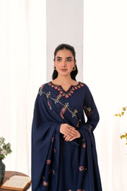 Feathers Fully Embroidered Dhanak Unstitched 3Pc Suit VELREN-FT545