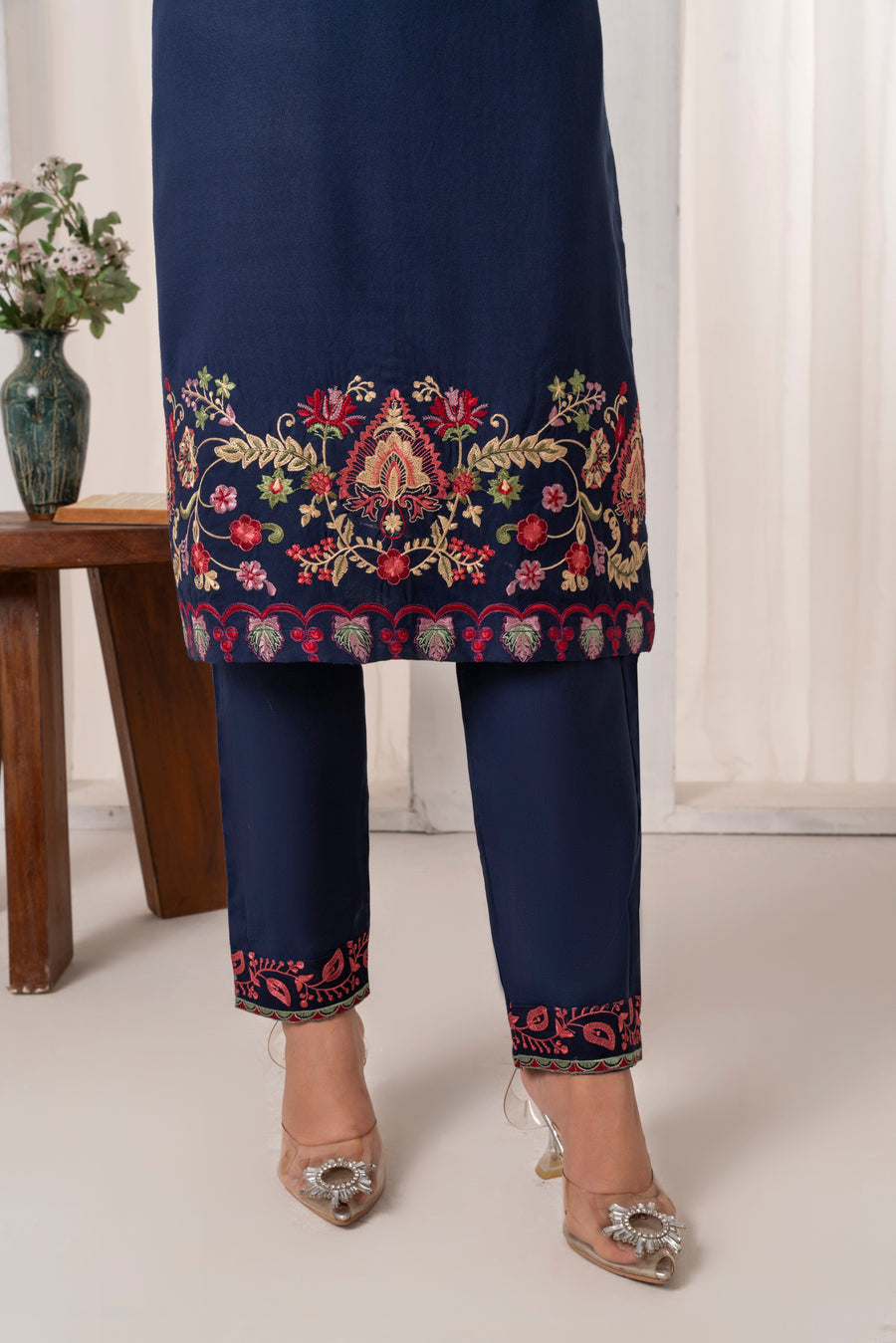Feathers Fully Embroidered Dhanak Unstitched 3Pc Suit VELREN-FT545